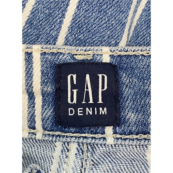 Gap High Rise Striped Mom Denim Straight Leg Jean, Blue‎ - Size 4 - Picture 10 of 12